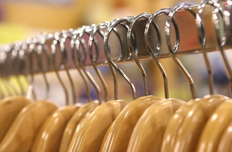 close up photo of hangers