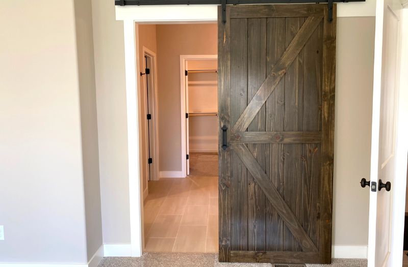 barn door installed in a new house